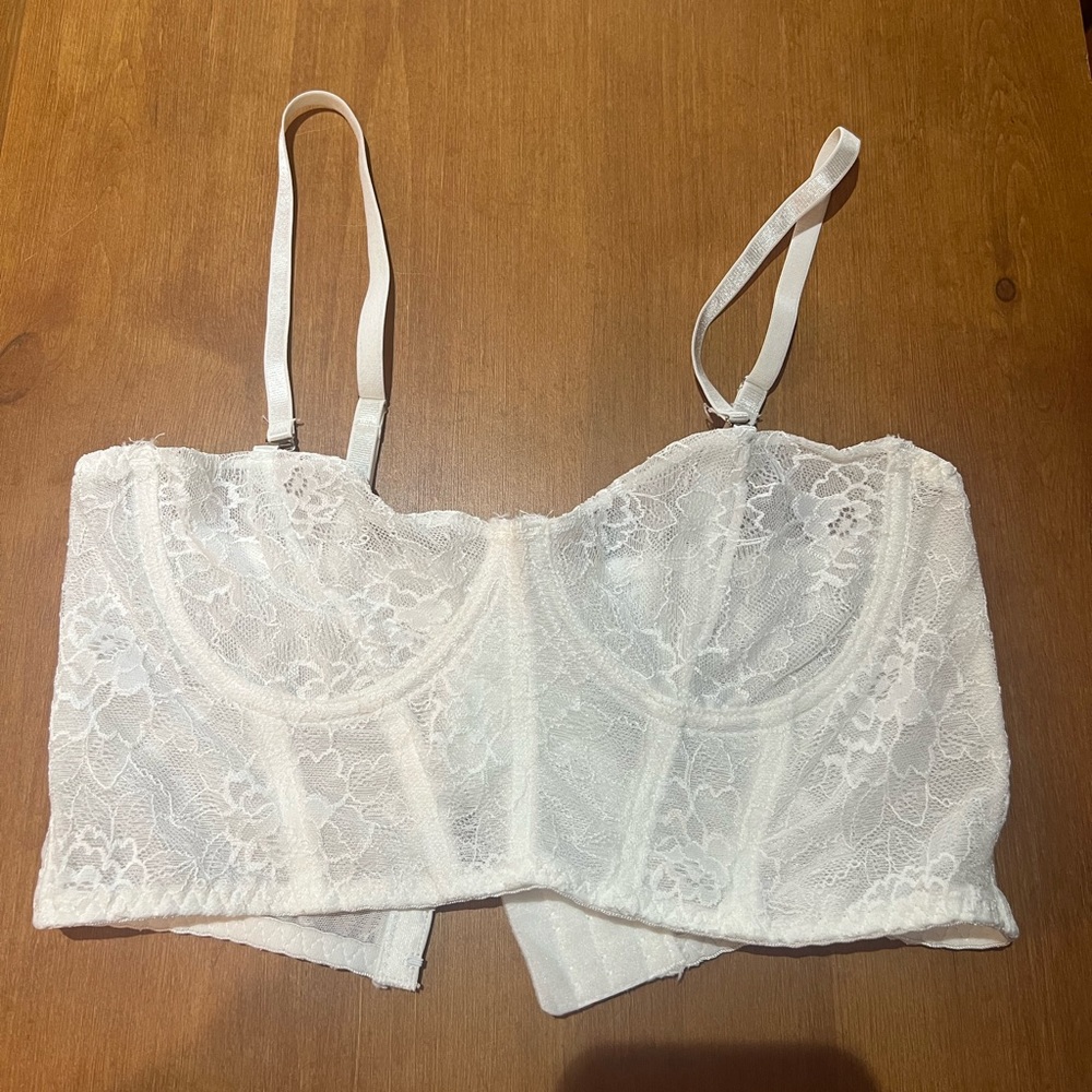 White lace corset top